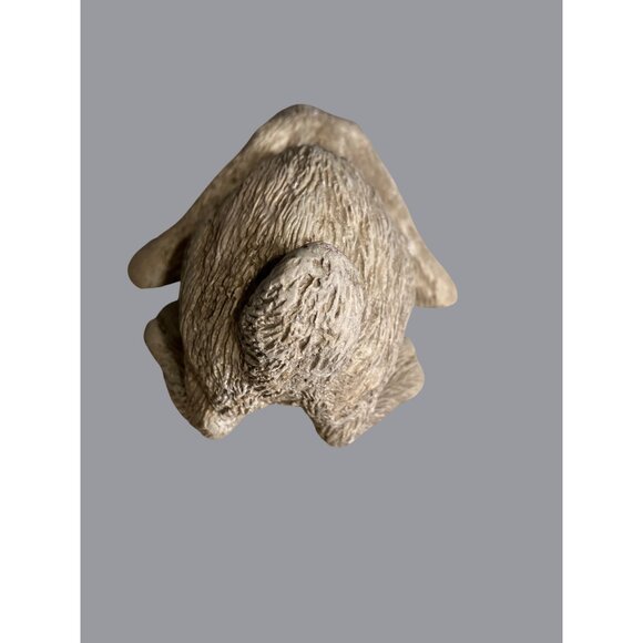 Vintage Bunny Rabbit Figurine 7" With Shaggy Texture & Brown Eyes - Picture 7 of 11